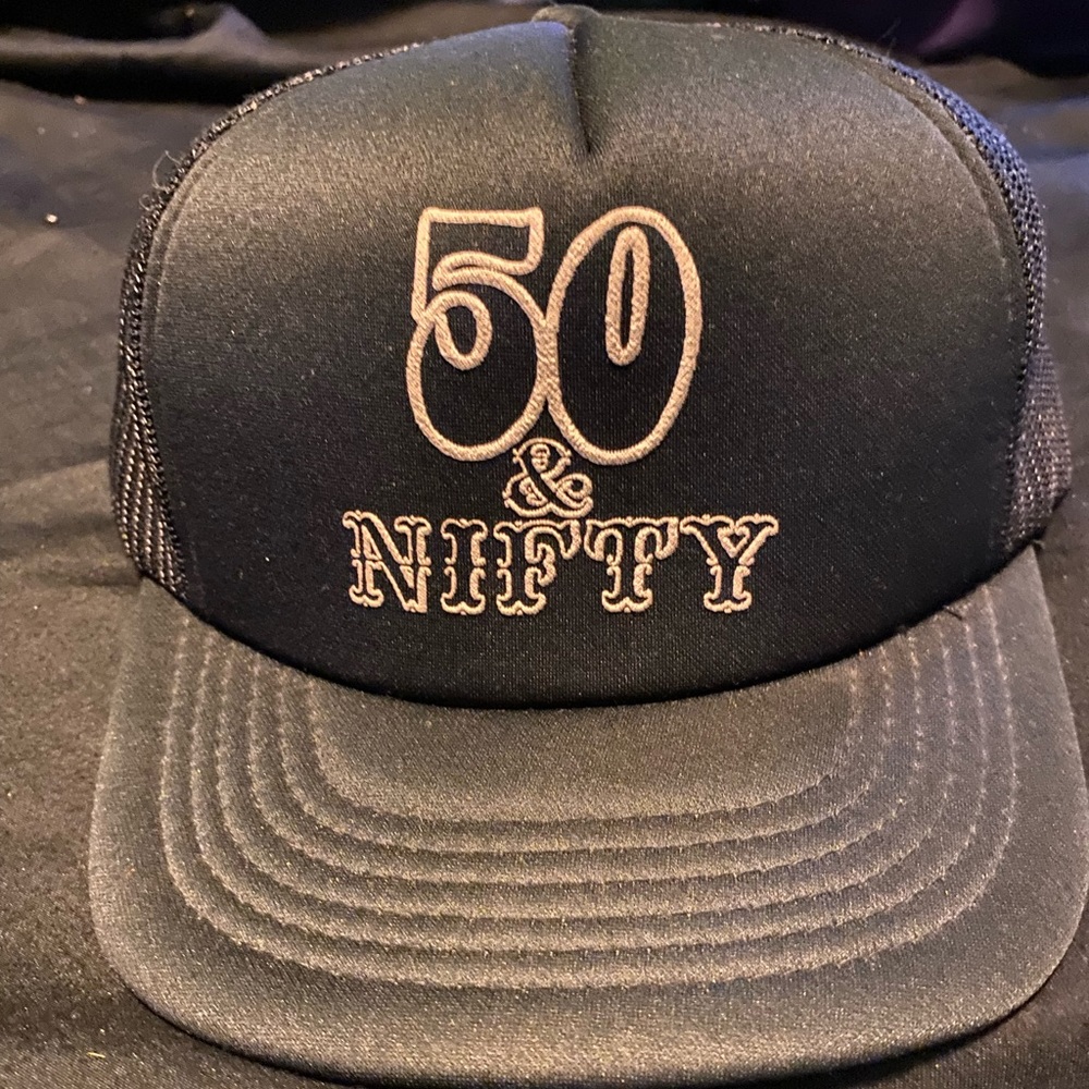 Vintage “50 and Nifty” Black Mesh Trucker Hat
